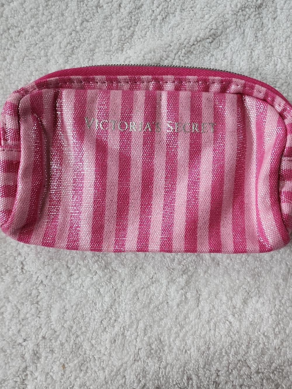 Victoria's Secret Pink Striped Cosmetic Pouch Trio & Scarf New - Picture 4 of 9